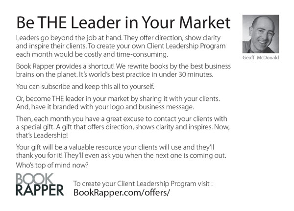 Be THE Leader in Your Market Postcard - Rear