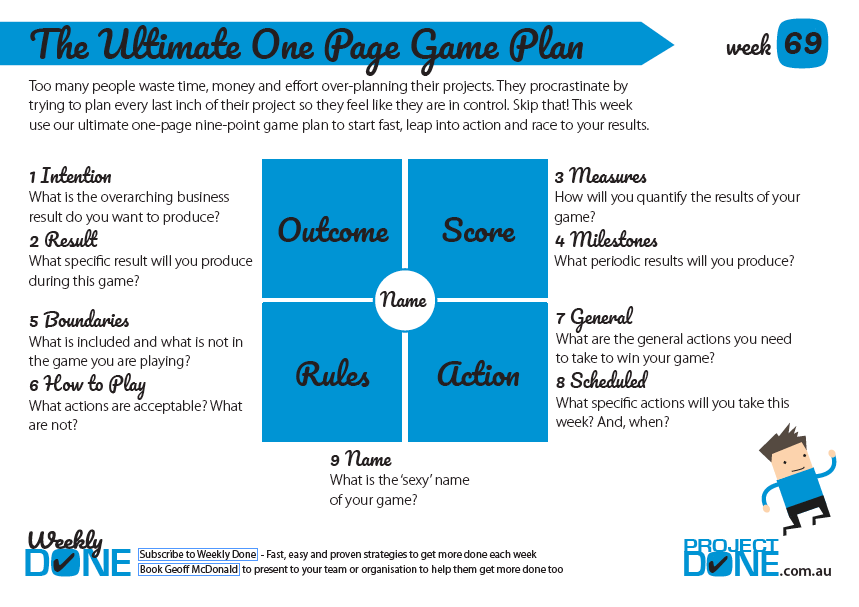 Weekly Done 69 - The Ultimate One Page Game Plan