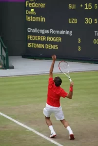 A scoreboard in tennis