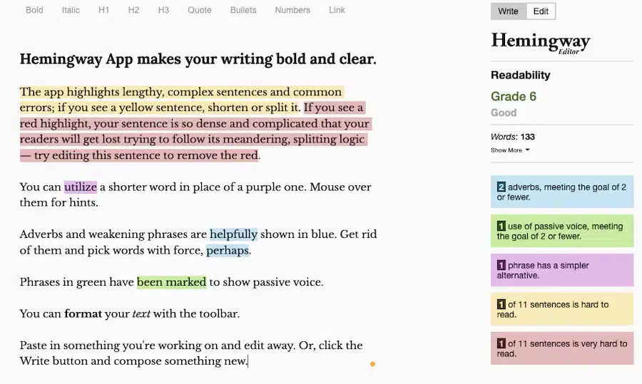 Hemingway Editor App