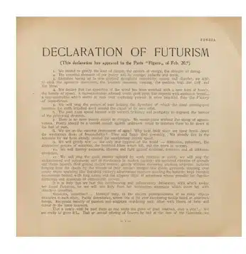 The Futurism Art Manifesto